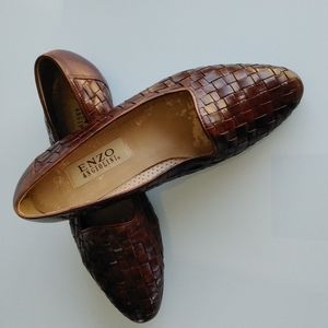 Enzo Angiolini Brown Woven Flats